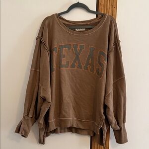 We The Free Brown Texas Graphic Sweater